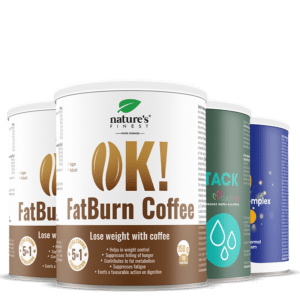 2x OK!FatBurn Coffee + Detox Aqua Attack + Golden Q10 bundle