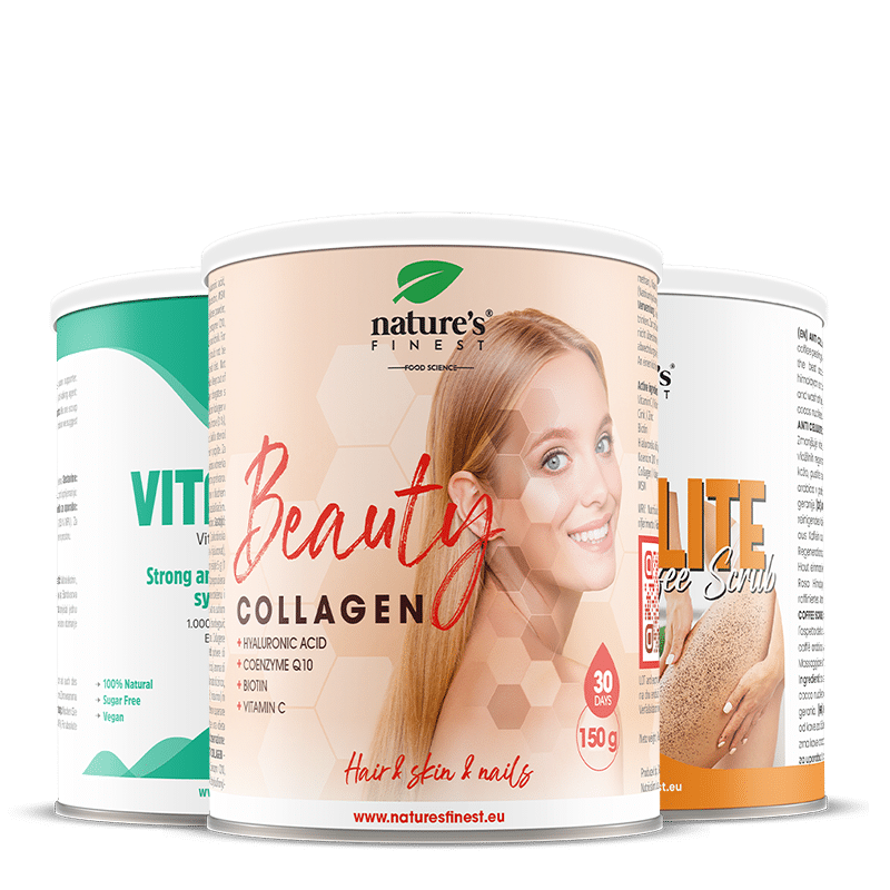 Beauty Collagen with Hyaluron + Vitamin C + Anti Cellulite Coffee Scrub bundle