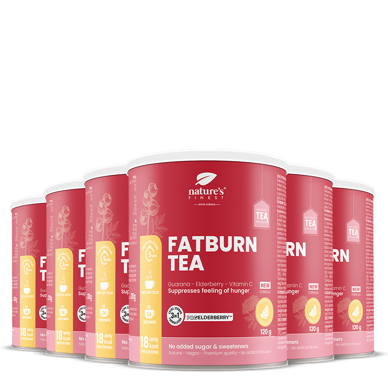 100% Organic Slimming tea | 6 x Fat Burn Tea with ProElderberry™ | Milk Thistle and Valerian | Vegan | by Nature's Finest
